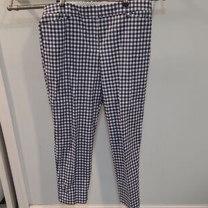 Talbots Navy and White Gingham Chinos